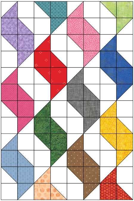 Four Colour Quilt Patterns, Quilt Tools Must Have, Scrappy Half Square Triangle Quilts Ideas, Tessellation Quilt Patterns, Easy Quilt Squares Simple Block Patterns, Pixelated Quilts Free Pattern, Stained Glass Quilt Blocks, Easy Quilt Designs, Geometric Square Patterns