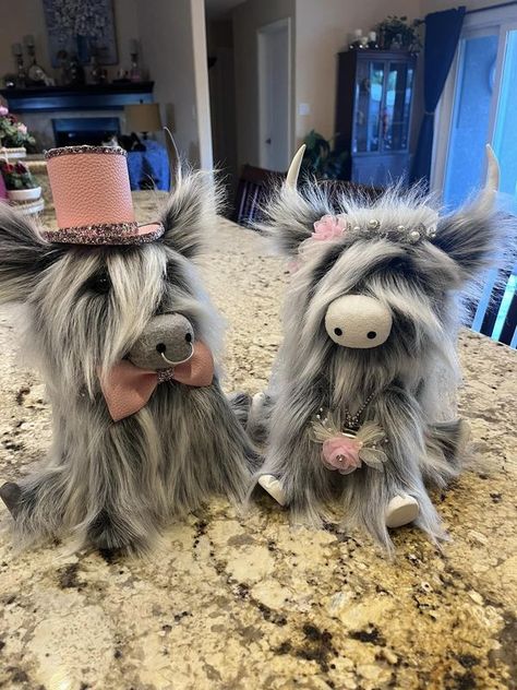 Dollar Tree Crafts & DIY with Instructions! + Freebies! 🥳 | I finished my highland cow bride and groom set..I made these for my future sister in law and brother. | Facebook Dollar Tree Crafts Diy, Chicken Wire Sculpture, Avatar Babies, Cow Craft, Gnomes Diy, Doll Diy Crafts, Crafts Decor, Art Lessons For Kids, Diy Gnomes