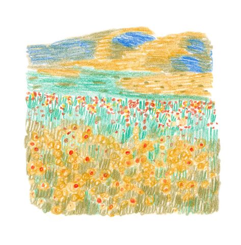 field #illustration #watercolor #watercolorillustration #sketch #sketches #sketchbook #parisian #pencilillustration #pastelcolors #aesthetic #flowerillustration #field #summer #landscape Field Illustration, Sketches Sketchbook, Color Pencil Illustration, Color Pencils, Illustration Watercolor, Summer Landscape, Digital Stickers, Pencil Illustration, Flower Illustration