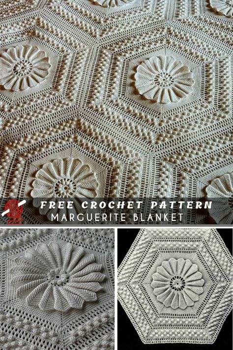 Sunflower+Popcorn+Crochet+Bedspread Crochet Bed Runners Ideas Free Pattern, Difficult Crochet Patterns, Popcorn Crochet, Crochet Quilt Pattern, Blanket Craft, Crochet Bedspread Pattern, Crochet Blanket Designs, Crochet Bedspread, Crochet Curtains