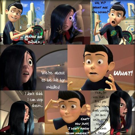 Violet and Wilbur trouble in the skies Wilbur Robinson, Violet Parr, Meet The Robinson, Hiro Big Hero 6, Disney Ships, Disney Crossover, Disney Crossovers, College Graduate, Disney Couples