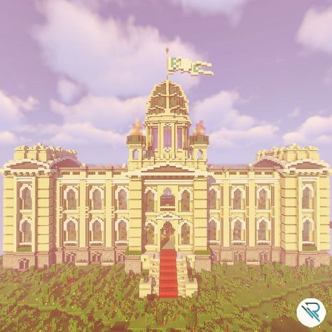 Courthouse Minecraft Build, Courthouse Minecraft, Minecraft Courthouse, Minecraft Builds, Project Ideas, Taj Mahal, Minecraft, Louvre, Building