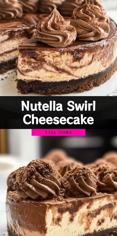 Nutella Swirl Cheesecake Recipe – Creamy & Indulgent Dessert Celebrate World Nutella Day with this decadent Nutella Swirl Cheesecake. With a rich, creamy texture and delightful Nutella marbling, it's the perfect dessert for Nutella lovers looking to indulge on special occasions or a weekend treat. Easy homemade delight! Nutella Cheesecake Recipe, Nutella Dip, Nutella Cheesecake Recipes, Mini Nutella, Nutella Lover, Swirl Cheesecake, Nutella Cheesecake, Nutella Cake, Chocolate Hazelnut Spread