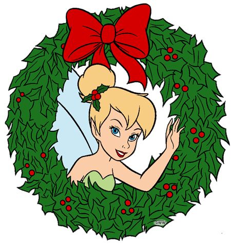 Tinkerbell Christmas, Tinkerbell Pictures, Disney Themed Classroom, Disney Merry Christmas, Bell Wreath, Tinkerbell And Friends, Aladdin Jasmine, Christmas Clip Art, Peter Pan And Tinkerbell