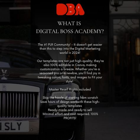 Ever feel trapped in your 9-5, dreaming of a way out? 😤 The Digital Boss Academy (DBA) is here to turn those dreams into reality! 🌟 With DBA, you’ll learn how to create and market digital products, even with a busy schedule. Imagine having access to 300+ Ready-to-Resell templates, a Canva Crash Course, Financial Literacy Ebooks, and so much more! 📚💪 Did I mention how affordable it is at only $111?Most digital marketing courses are $500 with DBA at a fraction of the cost into a billion indus... Digital Marketing Courses, Feeling Trapped, Dreams Into Reality, Busy Schedule, Seo Optimization, Crash Course, Marketing Courses, Marketing Strategies, Financial Literacy