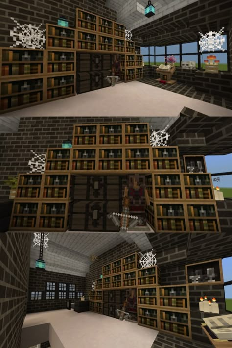 Minecraft Dark Academia Builds, Dark Builds Minecraft, Gothic Interior Minecraft, Dark Aesthetic Minecraft Houses, Minecraft Gothic House Interior, Goth Minecraft Ideas, Goth Minecraft House Interior, Gothic Minecraft Decor, Minecraft Dark Aesthetic Builds