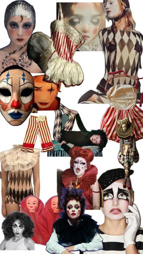 Circus Themed Photoshoot, Jester Outfit Dress To Impress, Vintage Clown Costume Women, Circus Theme Outfits, Circus Theme Costume, Court Jester Aesthetic, Dark Clown Aesthetic, Circus Theme Party Outfits, Circus Aesthetic Outfit