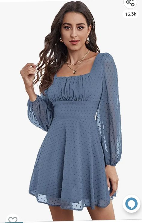 Western Dresses For Women, Solid Skirt, High Waist Dress, Solid Color Dress, Puffed Sleeves Dress, Swiss Dot, One Piece Dress, Western Dresses, Types Of Skirts