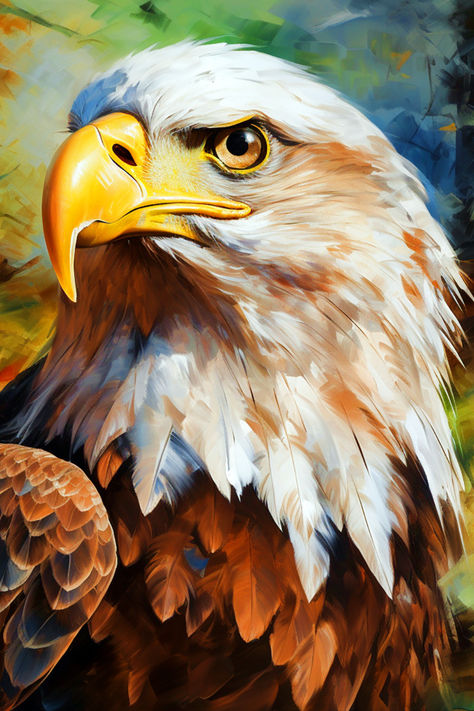 #eagle #baldeagle #art #artwork #oilpainting #watercolorpainting #digitalpainting #digitalart #digitalartwork Eagle Photos, Eagle Paintings, Eagles Painting, Eagle Portrait, Acrylic Painting Animals, Eagle Painting Acrylic, Paintings Of Eagles, Eagle Artwork Illustration, Acrylic Eagle Painting