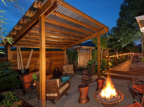 Lean To Patio Cover - Paradise Restored Landscaping Backyard Covered Patios, Covered Patio Design, Outdoor Patio Designs, Backyard Pavilion, Backyard Living, Youtube Link, Backyard Patio Designs, Back Patio, Patio Design