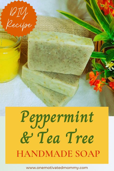 Peppermint and Tea Tree Handmade Soap Recipe Homemade Oils, Tea Tree Oil Soap, Goat Soap, Candles Ideas, Homemade Things, Tea Tree Soap, Tree Soap, Peppermint Soap, Tea Soap