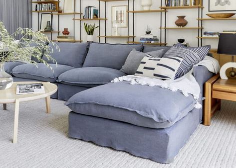 The Rules To Picking The Most Comfortable Sofa (Plus The Ones We Can Guarantee) - Emily Henderson Six Penny Couch, Six Penny Sectional, Six Penny Sofa, Comfy Sofa Living Rooms, Six Penny, Trip Moodboard, Den Makeover, Most Comfortable Couch, Comfortable Living Room Furniture