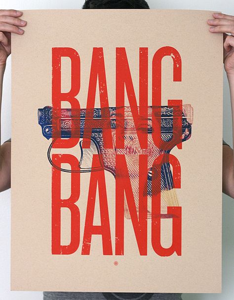 Bang Bang screen print by Mark.Weaver, via Flickr Screen Printing Inspiration, Posters Inspiration, Screen Print Poster, Typographic Poster, Print Inspiration, Screen Printing Designs, Bang Bang, Graphic Design Posters, Visual Design