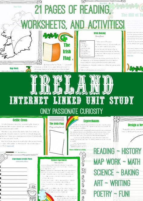 Ireland Unit Study {GIVEAWAY!} - Only Passionate Curiosity Homeschooling Supplies, Europe Geography, Elementary Geography, Learning History, Homeschool Field Trips, American History Lessons, Country Studies, Homeschool Geography, World Thinking Day