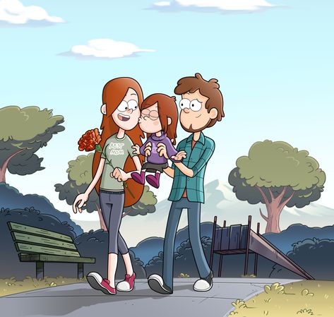 Awwww❤️ Dipper, and his family ♥️ credit: markmak on DeviantArt Dipper And Wendy, Gravity Falls Dipper, Gravity Fall, Desenhos Gravity Falls, Gravity Falls Au, Gravity Falls Fan Art, Dipper And Mabel, Gravity Falls Comics, Reverse Falls