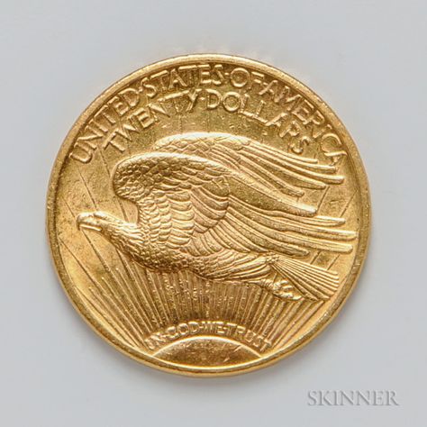 1922 $20 St. Gaudens Double Eagle Gold Coin. | Sale Number 3026T, Lot Number 1462 | Skinner Auctioneers Gold Coins For Sale, Cheap Antique Coin-shaped Necklace, Pirate Gold Coins, Gold Eagle Coins, Antique Coin-shaped Tarnish Resistant Necklace, Eagle Coin, Capture Memories, Military Coins, Unique Crafts