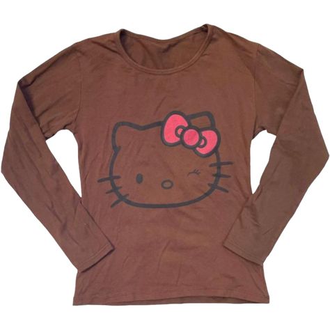 #vintageclothes #fashiontrend #fashion #polyvore 2000s Shirts Png, 2010s Clothes, Brown Sanrio, 2000s Shirts, Hello Kitty Tshirt, Polyvore Png, Png Polyvore, Png Shirt, Shirt Png