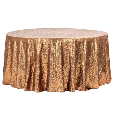 Glitz Sequins 120" Round Tablecloth - Copper– CV Linens Champagne Sequin Tablecloth, Gold Table Cloth, Wedding Table Overlays, Rose Gold Table Runner, Aladdin Theme, Gold Sequin Tablecloth, Gold Table Runner, 120 Round Tablecloth, Rose Gold Table