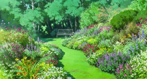 follow me if you love anime on Twitter: "Floral art of Studio Ghibli.… " Anime Garden, Computer Wallpaper Desktop Wallpapers, Scenery Background, Better Homes And Garden, Magical Garden, Ghibli Art, Garden Studio, Diabolik Lovers, Anime Background