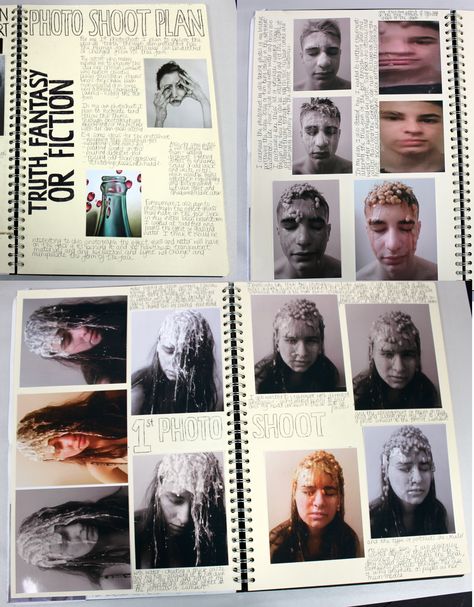 AL A2 Fine Art, A3 Cream Sketchbook, Photoshoot Plan and photo shoot, ESA Theme 'Truth Fantasy or Fiction', Thomas Rotherham College, 2016 A Level Photography Shoot Plan, Art Gcse Photoshoot, Fine Art Sketchbook, Studio Art Folio, Sketchbooks Inspiration, Sketchbook Examples, Gcse Photography, Photography Sketchbook, Sketchbook Layout