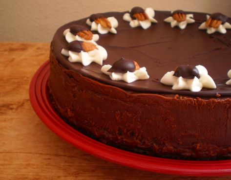 Blue Ribbon Turtle Truffle Cheesecake Church Fellowship Hall, Dessert Auction, Truffle Cheesecake, Tollhouse Cookie Recipe, Fellowship Hall, Church Fellowship, Chocolate Crumbs, Sweet Potato Recipes Casserole, How To Make Pie