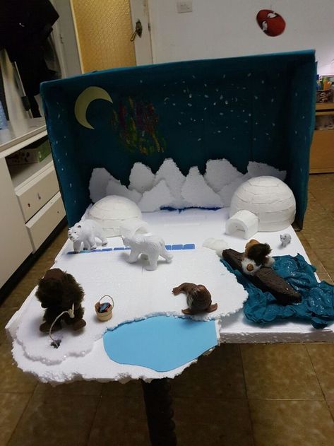 Habitat Diorama Ideas For Kids, Keto Dinner Recipes Beef, Polar Habitat, Dinner Recipes Beef, Habitat Diorama, Pinguin Illustration, Arctic Habitat, Biomes Project, Diorama Project