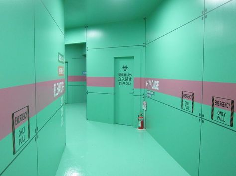 EVA - 02 Chinese Hospital, Hospital Hallway, Dreamcore Aesthetic, Dreamcore Weirdcore, Vaporwave Aesthetic, Colour Combo, Weird Dreams, Neon Genesis, Zulu