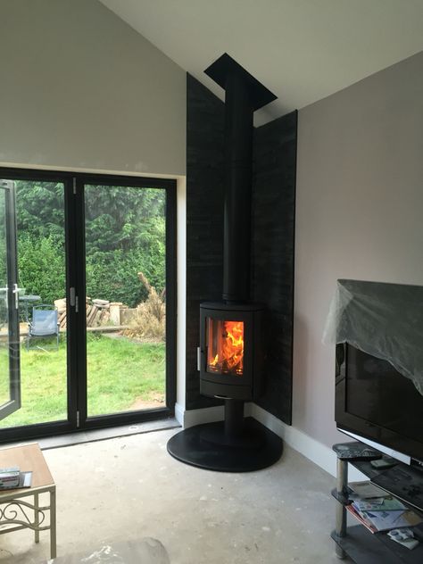 Conservatory Log Burner, Freestanding Log Burner, Corner Log Burner, Modern Log Burners, Wood Burning Stove Corner, Corner Wood Stove, Woodburning Stove Fireplace, Wood Burner Fireplace, Wood Burning Stoves Living Room