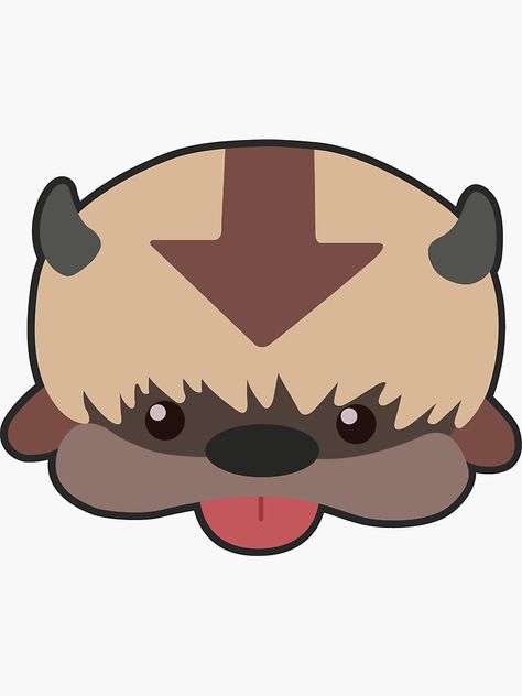 "Appa - Cartoon" Sticker by hopperograss | Redbubble Cute Appa Drawing, Cute Appa Avatar, Appa Drawing Simple, How To Draw Appa Avatar, Avatar The Last Airbender Doodles, Appa Avatar Art, Appa Avatar Tattoo, Appa Drawing, Appa Sticker