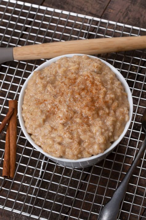 Creamy Protein Rice Pudding Low Cal Rice Pudding, High Protein Rice Pudding, Cream Of Rice Recipes Breakfast Protein, Protein Cream Of Rice, Protein Rice Pudding, Healthy Rice Pudding, Rice Cream Recipe, Stovetop Rice Pudding, Healthy Microwave Meals