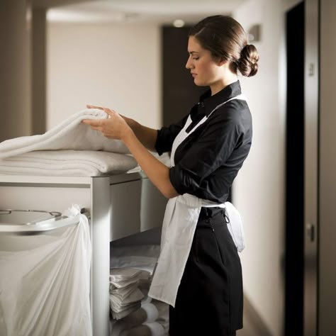 The Housemaid, Hotel Housekeeping, Hotel Worker, Date Places, Room Attendant, Maid Services, Hotel Aesthetic, Hotel Jobs, Hotel Cleaning