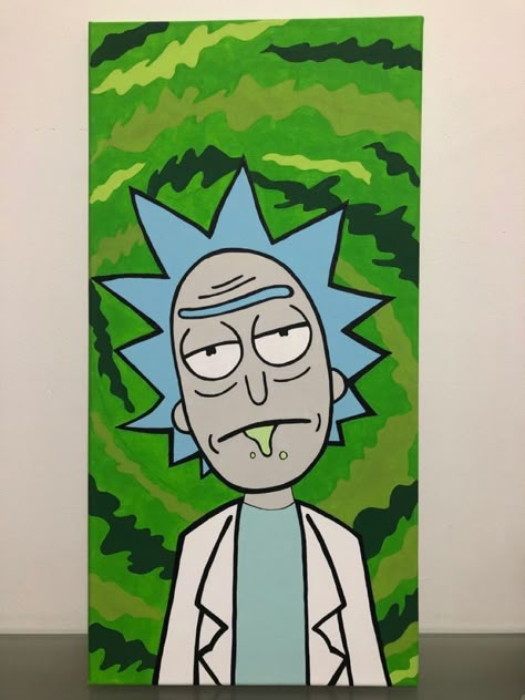 Rick And Morty Canvas Painting, Trippy Drawings, Posca Art, Hippie Painting, Small Canvas Paintings, Simple Canvas Paintings, Cute Canvas Paintings, Canvas Painting Designs, Art Painting Gallery