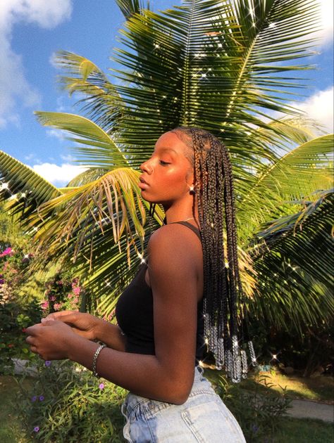 Summer Braids With Beads, Caribbean Braids, Knotless Box Braids With Beads, Beaded Braids, Braids And Beads, Braids Beads, Skincare Lifestyle, Box Braids Hairstyles For Black Women, Cute Braided Hairstyles