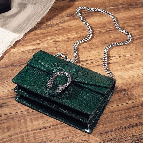 Stylish Evening Crocodile Purse, Crocodile Shoulder Bag Alligator Purse, Crocodile Purse, Crocodile Handbags, Glitter Bag, Luxury Clutch, Womens Designer Bags, Green Purse, Designer Purses, Leather Duffle Bag