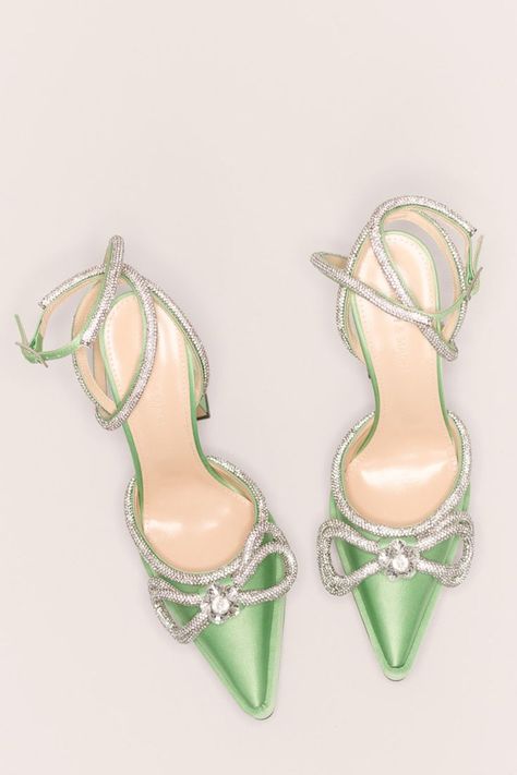 Mach&Mach FW22 MytheresaExclusive Mytheresa Mach And Mach Heels Aesthetic, Mach Mach Pearl Heels, Mach And Mach Heels Green, Mach And Mach Heels Heart, Green Pointed Toe Luxury Heels, Green Heels, Blouse Outfit, Nail Accessories, Platform Pumps