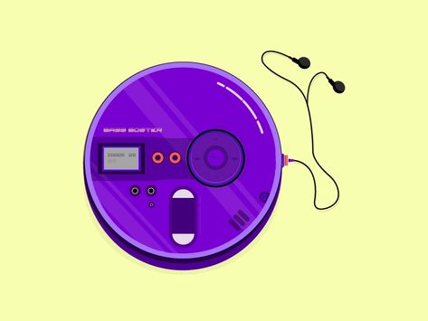 Discman by ISH∆N on Dribbble Converse Story, Cd Illustration, Music Notes Art, Generation Gap, Portable Cd Player, Vintage Nostalgia, Hot Cakes, Notes Art, 80s Aesthetic