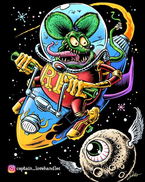 For Gnarly Magazine's Rat Fink Art Contest Rat Fink Art Cartoons, Rat Fink Wallpaper, Rat Fink Tattoo, Rat Fink Art, Car Drawing Pencil, Hot Rod Art, Ed Roth Art, Kustom Kulture Art, Cartoon Car Drawing