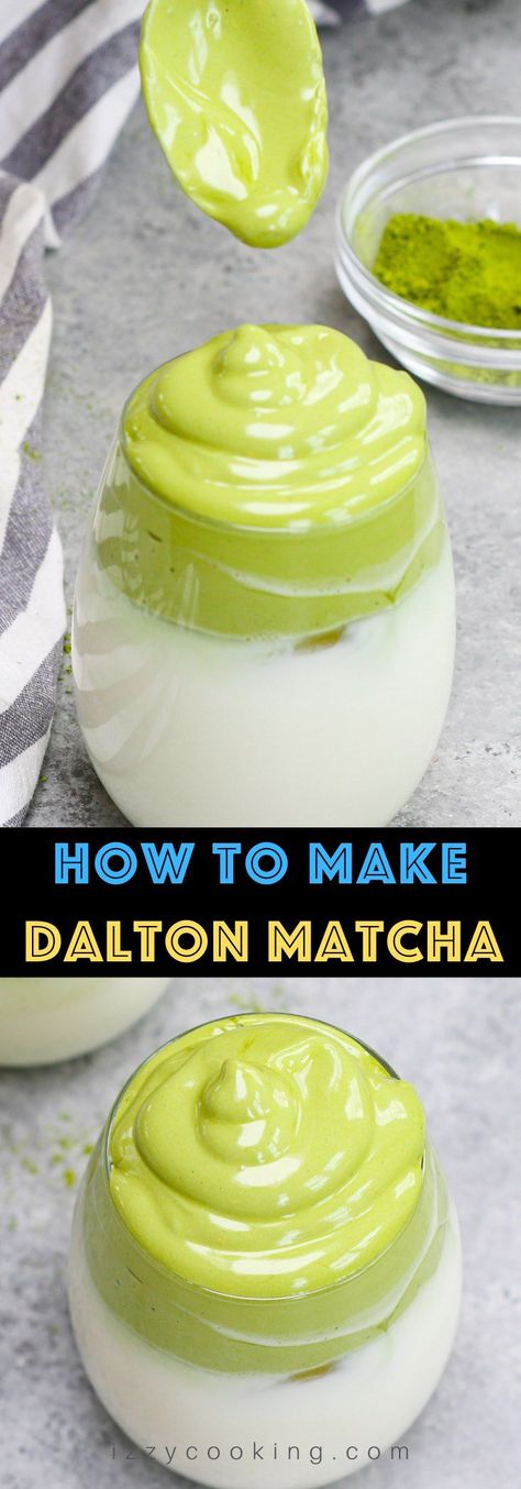 Dalgona Matcha is a trendy drink that’s sweet, fluffy and creamy! Topped with beautiful green tea matcha foam, this whipped matcha latte is taking social media by storm right now. It’s only 4 ingredients and takes about 5 minutes with a hand mixer! You can make it with or without eggs! Whipped Matcha, Matcha Drink Recipes, Matcha Green Tea Recipes, Coffee Matcha, Matcha Latte Recipe, Whipped Coffee, Green Tea Recipes, Matcha Drink, Matcha Recipe