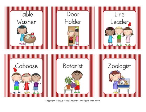 The Apple Tree Room: 2 Sets of Job Cards Class Leader, Preschool Jobs, Helper Jobs, Job Cards, Class Jobs, Jobs In Art, Classroom Routines, Preschool Class, Classroom Jobs