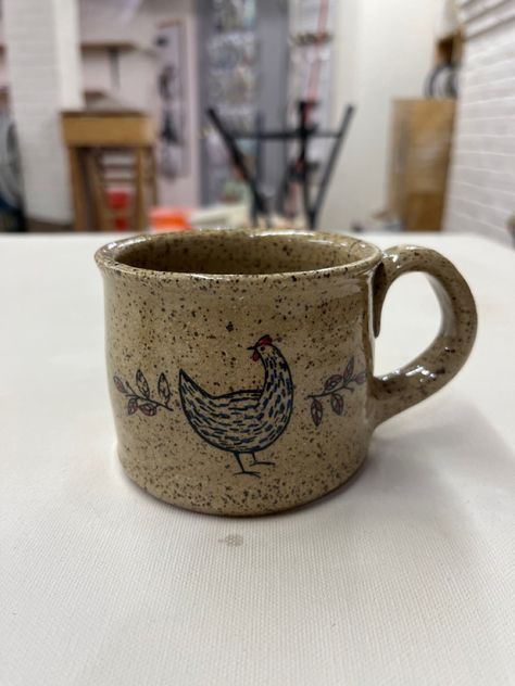 Approx. 8 ounce mug, thrown with brown speckled clay. Clear glazed, with underglaze sticker by Sanbao. Speckled Ceramics, Speckled Pottery, Speckled Clay Pottery, Brown Mugs, Speckle Glaze, Wheel Thrown, Clay Pottery, Ceramic Pottery, Glaze