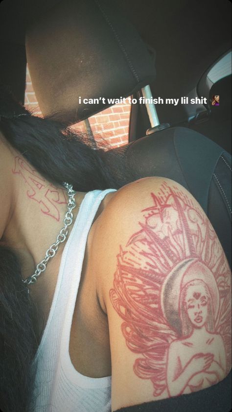 Number Spine Tattoo, Carribean Culture, Portrait Tattoo Sleeve, Pretty Hand Tattoos, Tattoos For Women Half Sleeve, Black Girls With Tattoos, Tasteful Tattoos, Tattoos For Black Skin, Red Ink Tattoos