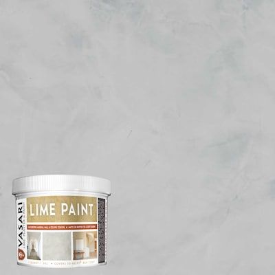 Vasari Flat Cement Grey #21 Lime Interior Paint (1-quart) in the Interior Paint department at Lowes.com Paint Grey Walls, Dark Plaster Walls, Mineral Paint Wall, Black Lime Wash Walls, Lime Wash Texture, Interior Wall Texture Paint, Dark Limewash Walls, Black Limewash Wall, Limewash Paint Interior