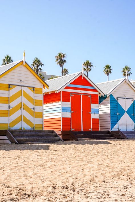 Brighton Bathing Boxes: The Colorful Beach Huts in Melbourne Brighton Beach Huts, Brighton Beach Melbourne, Retro Pool Parties, Retro Pool, Fridge Cabinet, Melbourne Beach, Brighton Beach, Beach Huts, Central Business District