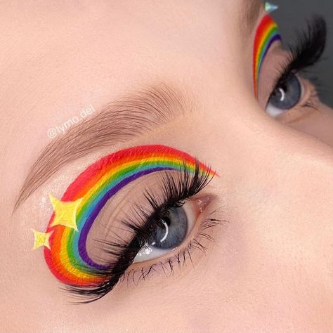 sonya ♡ on Instagram: "🌈✨🌈✨🌈✨ Inspired by @dominiqueallisonx" Makeup Carnaval, Makeup Layout, Rainbow Eye Makeup, Slay Makeup, Make Carnaval, Drag Looks, Eyeshadow Ideas, Pride Makeup, Graphic Makeup