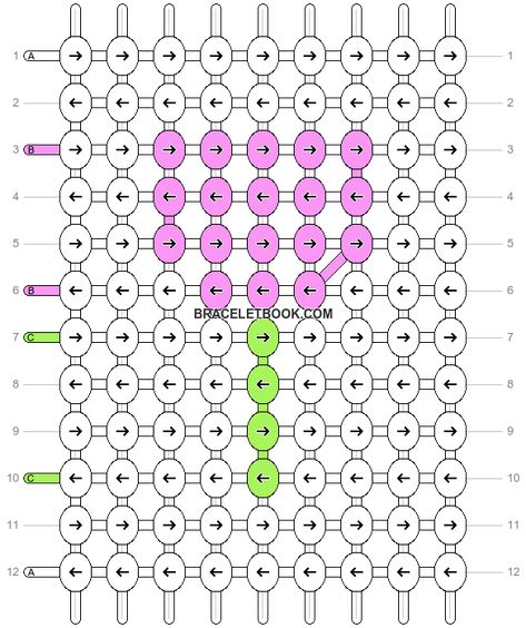 Alpha pattern #7293 | BraceletBook Tulip Bracelet Pattern, Tulip Bead Pattern, Tulip Beads Bracelet, Tulip Alpha Pattern, Alpha Bracelet Bookmark, Flower Alpha Patterns Bracelet, Flower Simple, Alpha Bracelet, Tulip Flower