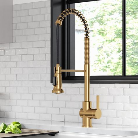 Kitchen Sink And Faucet, Gold Kitchen Faucet, Sink And Faucet, Kitchen Faucet With Sprayer, Brass Kitchen Faucet, Brass Kitchen, Single Handle Kitchen Faucet, Gold Kitchen, Champagne Bronze