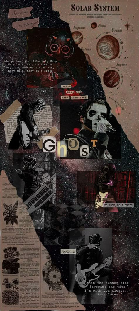 Ghost Phone Wallpaper Aesthetic, Ghost The Band Wallpaper Aesthetic, Ghoulettes Ghost Wallpaper, Ghost Band Background Wallpapers, Ghost Terzo Wallpaper, Ghost Background Band, Ghost Band Phone Wallpaper, Ghost Band Iphone Wallpaper, Ghost Band Collage Wallpaper