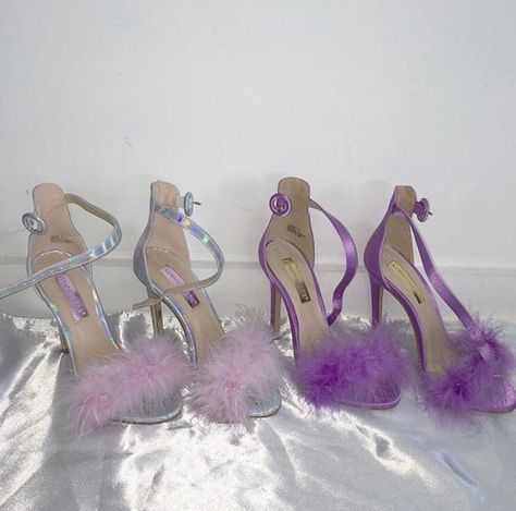 Charlotte La Bouff, Lilac Aesthetic, Fuzzy Heels, Heels Purple, Vanellope Von Schweetz, Heels Aesthetic, Soft Girl Outfits, Fur Heels, Purple Themes