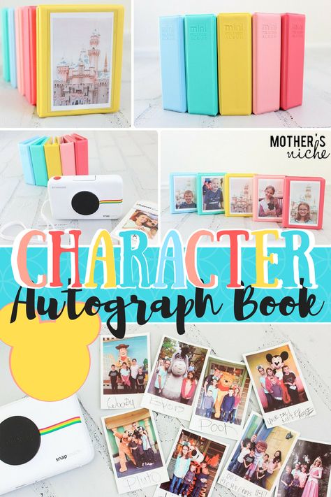 The absolute BEST Diy Disneyland Autograph Books Disney Autograph Ideas, Disney World Autograph Book, Autograph Ideas, Disney Trip Surprise, Disney Autograph, Polaroid Snap, Disneyland Birthday, Autograph Book Disney, Autograph Book