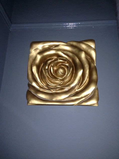 Piped Textured Art, White And Gold Plaster Art, Plaster Wall Art Gold Leaf, Gold Flower Wall Mural, Copper Relief Art, 3d Relief Art, Mural Art Design, Stencil Wall Art, Art Decor Diy